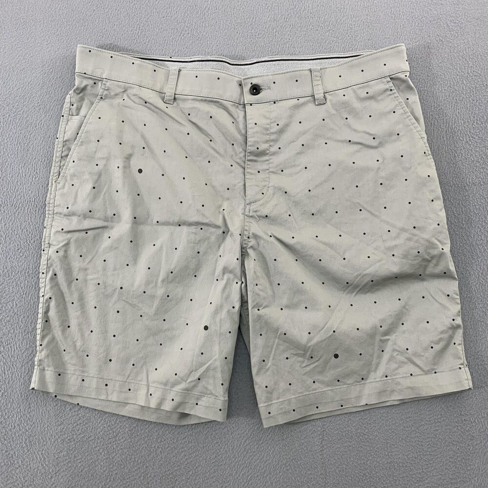 Nike Stretch Shorts Mens 40 Gray Polka Dot Chino Flat Front 9 Inseam Casual